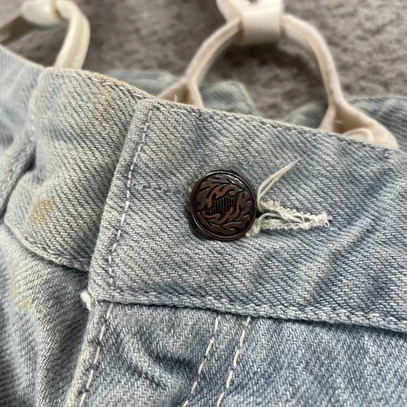 Vintage 70s Womens Pleated Jeans Suspender High Waist Fits 26x28 USA RARE *Read - Picture 10 of 15